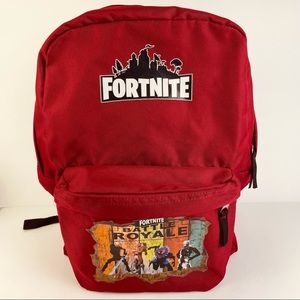 Fortnite Battle Royale Kids Burgundy Red Graphic Print Backpack School Bag